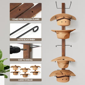 TIPSYTREE wall rack suits cowboy to beach hats for versatile storage.