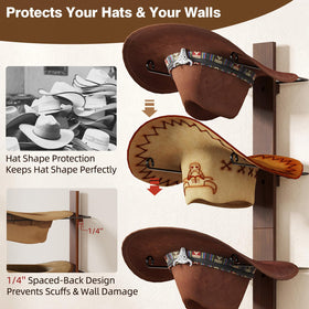 TIPSYTREE wall-mounted hat rack-horizontal-layout keeps hats visible and accessible.