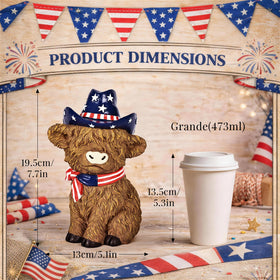 TISEJOY Highland Cow holiday display accent for shelves and desks.