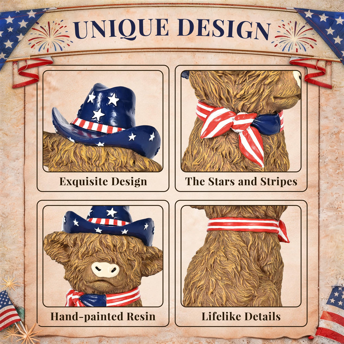 TISEJOY Highland Cow indoor outdoor decor for versatile placement.