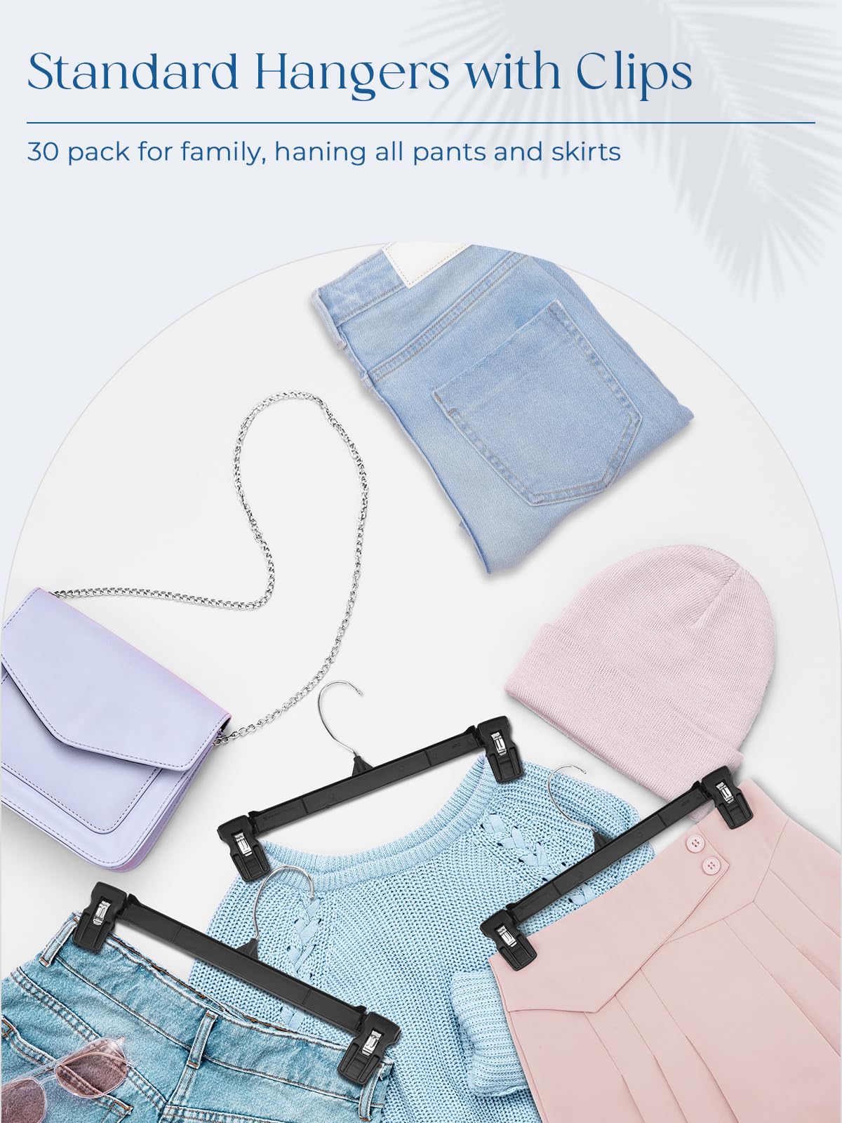 Titan Mall Smartor dress and skirt hangers with clips prevent slipping.
