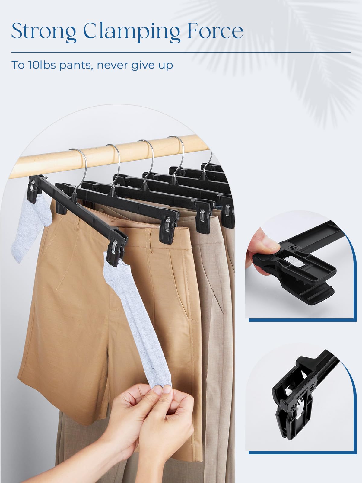 Titan Mall Smartor rotatable chrome hook enables easy hanger adjustment.