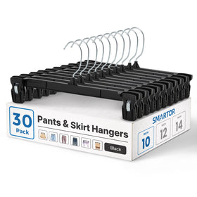 Titan Mall Smartor pants hangers with strong clamps keep trousers secure.