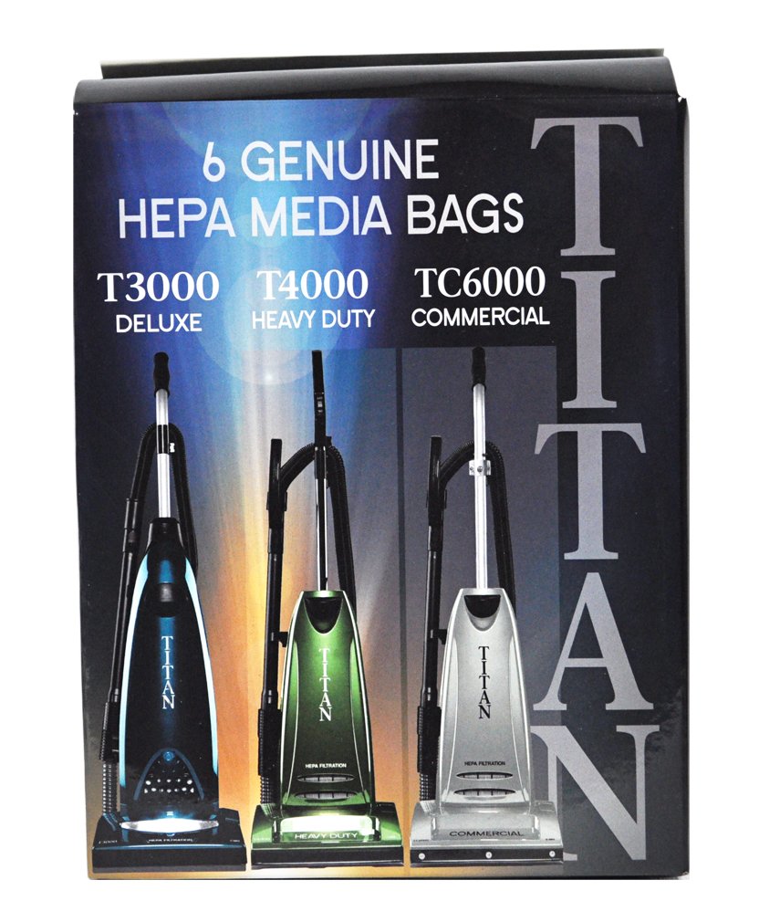 Titan TUV-H 6PK HEPA bags for T3000/T4000/TC6000—high filtration and secure fit