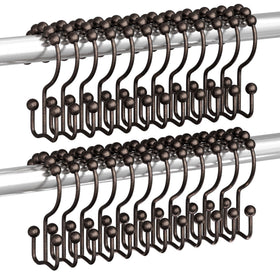 Titanker bronze double-glide shower hooks ease curtain movement on standard rods