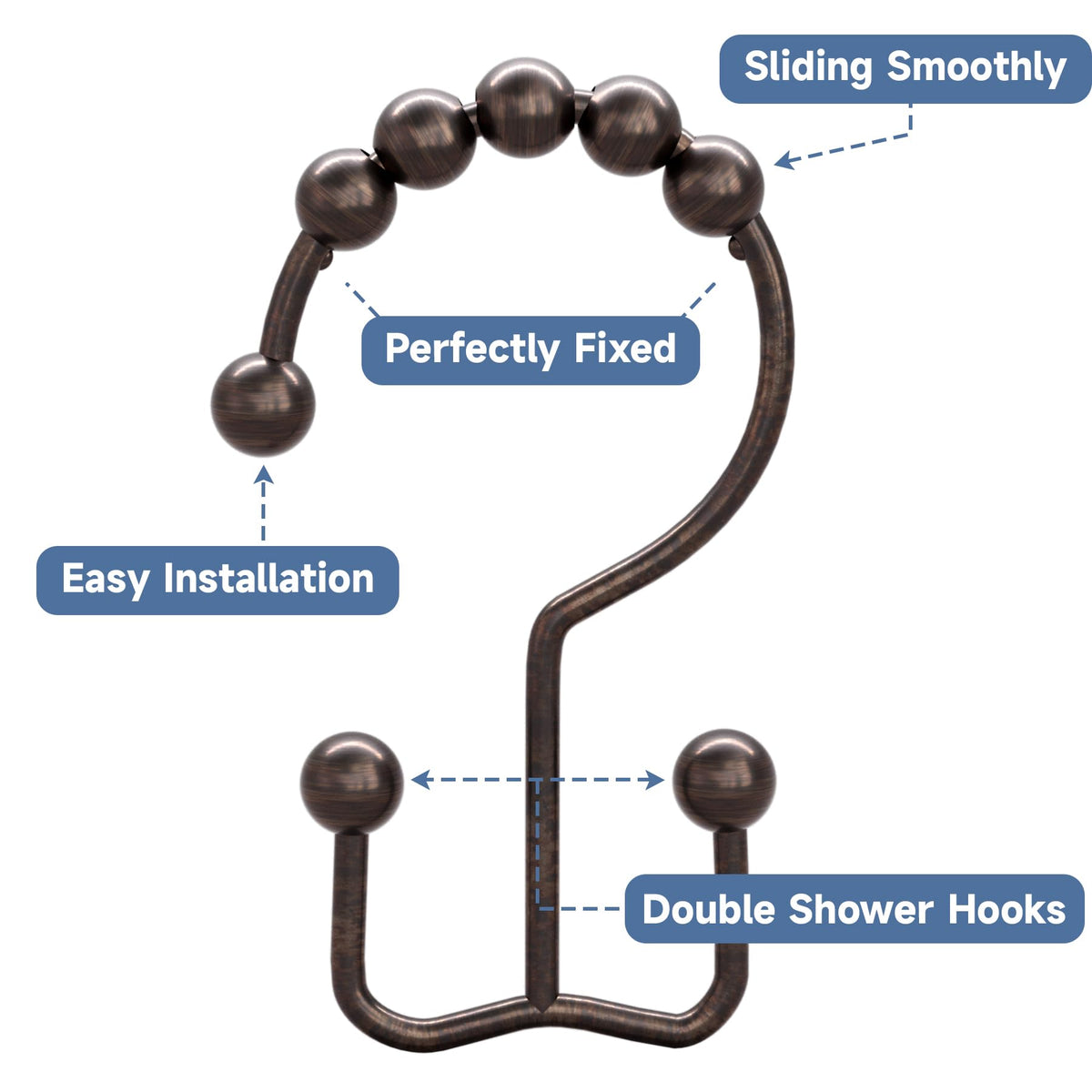 Titanker set of 24 for standard bathrooms helps hold curtain and liner together