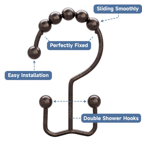 Titanker set of 24 for standard bathrooms helps hold curtain and liner together
