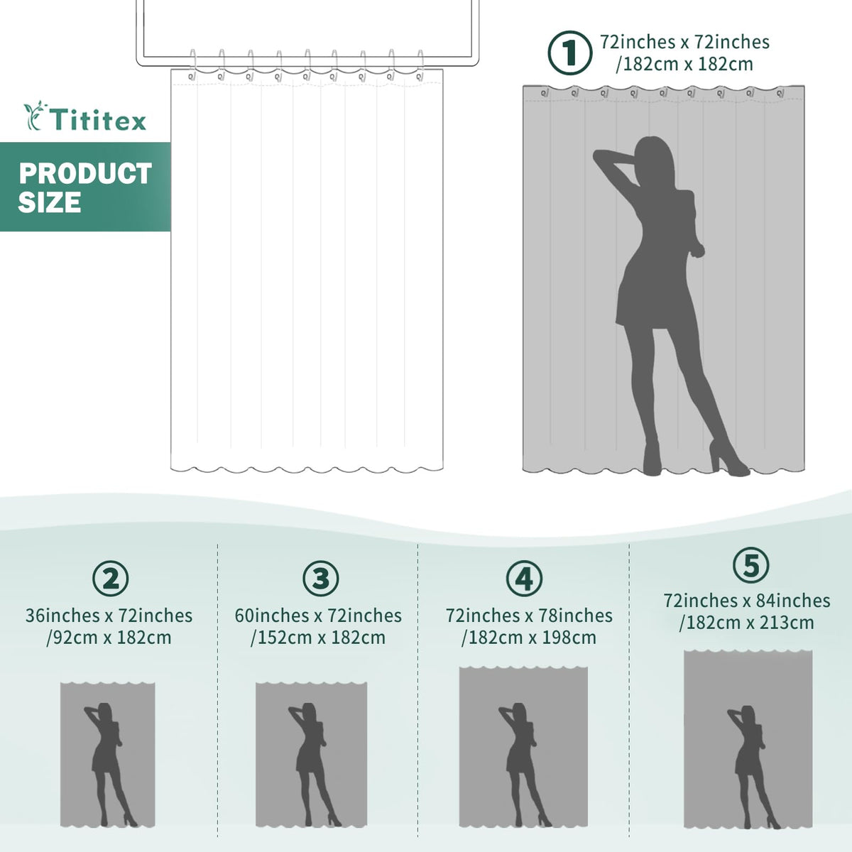 Tititex versatile shower curtain elevates bathroom decor.