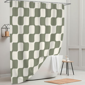 Tititex waterproof curtain helps keep bathroom dry and tidy.