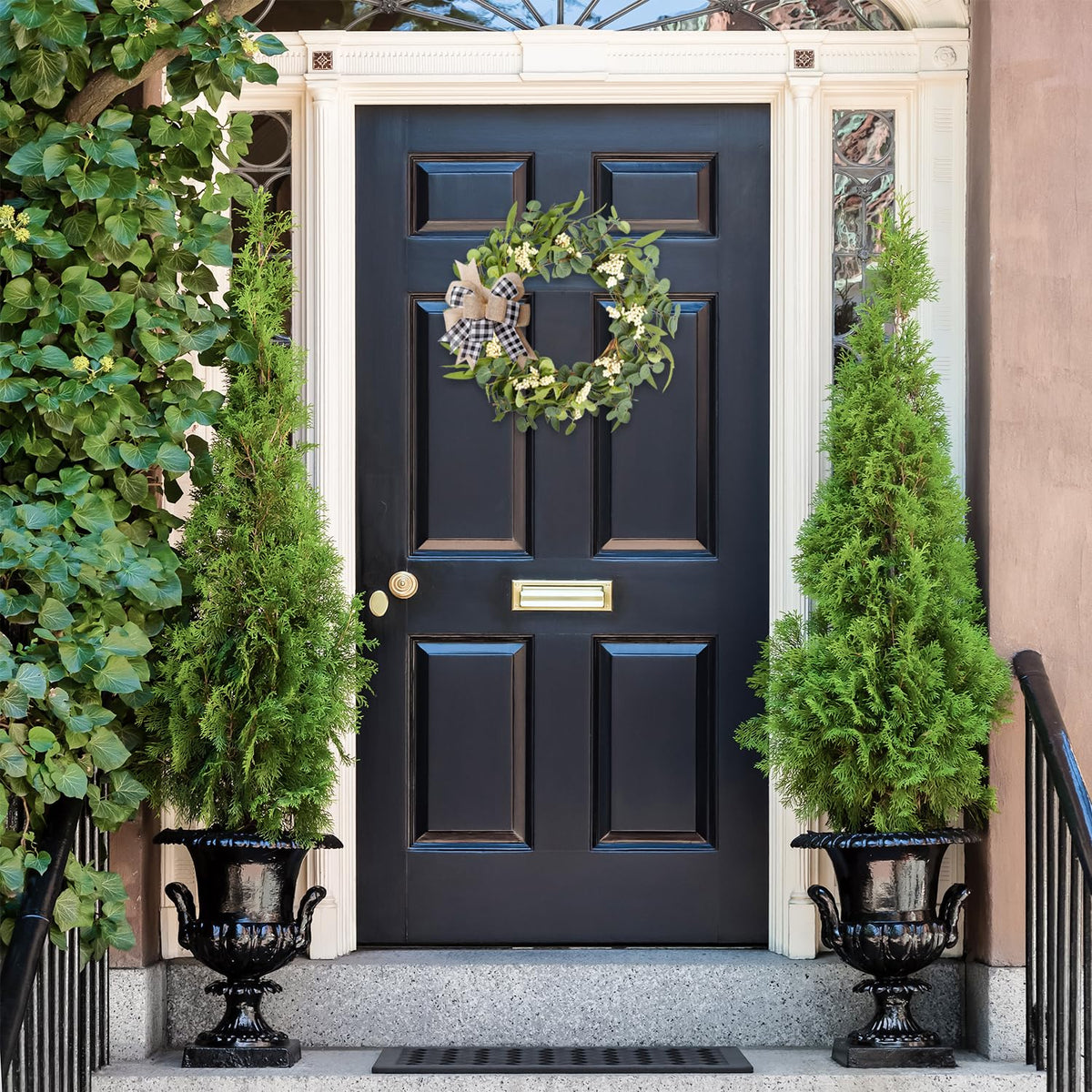 TIVMIK 20 inch wreath versatile for indoor or outdoor use.