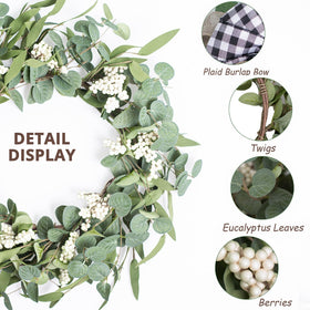 TIVMIK eucalyptus wreath on window displays natural-looking greenery in any room.