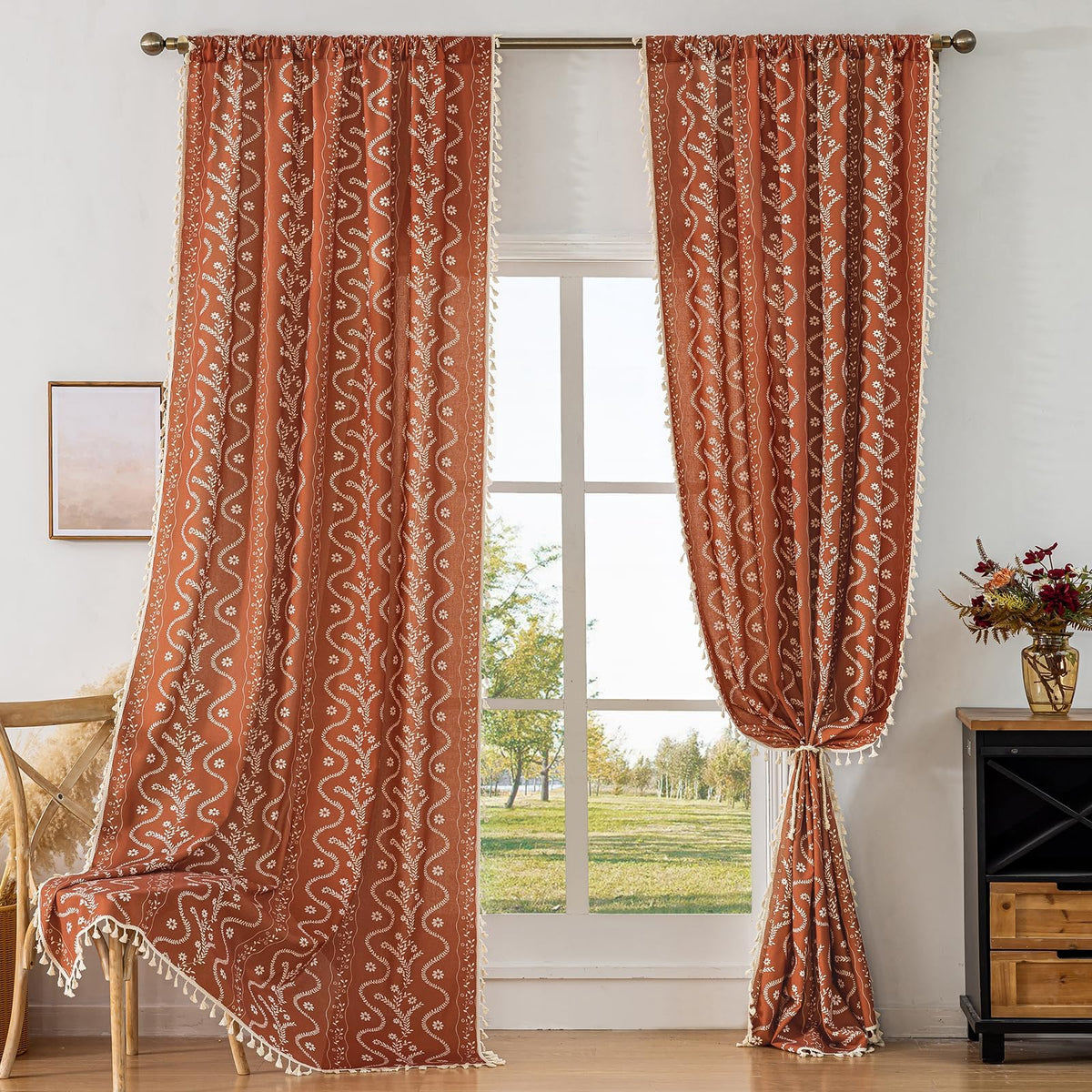 TIVNICO curtains 84-inch length for floor-grazing drape
