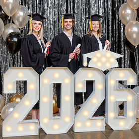 Tixiquns 2026 light-up letters backdrop for graduation photos