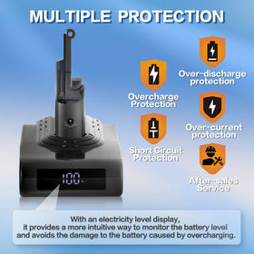 TIXWOGH 8000mAh V8 battery label indicating extended runtime