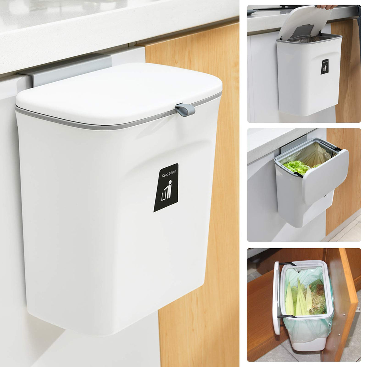 Tiyafuro compost bin with lid for countertop use, odor control