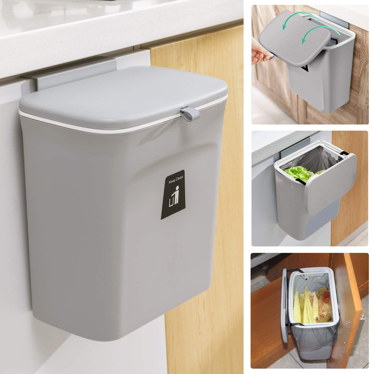 Tiyafuro compost bin with lid for odor control on countertops.