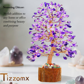 Tizzomx amethyst crystal tree gift idea for relaxation.