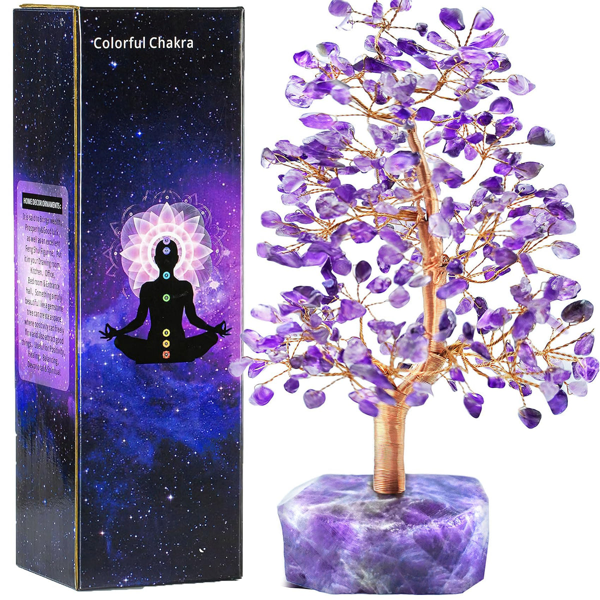 Tizzomx Amethyst Tree of Life on a desk promotes calm focus.