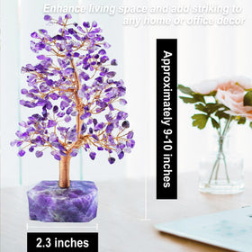 Tizzomx amethyst tree on a corner desk for mindful workspace.