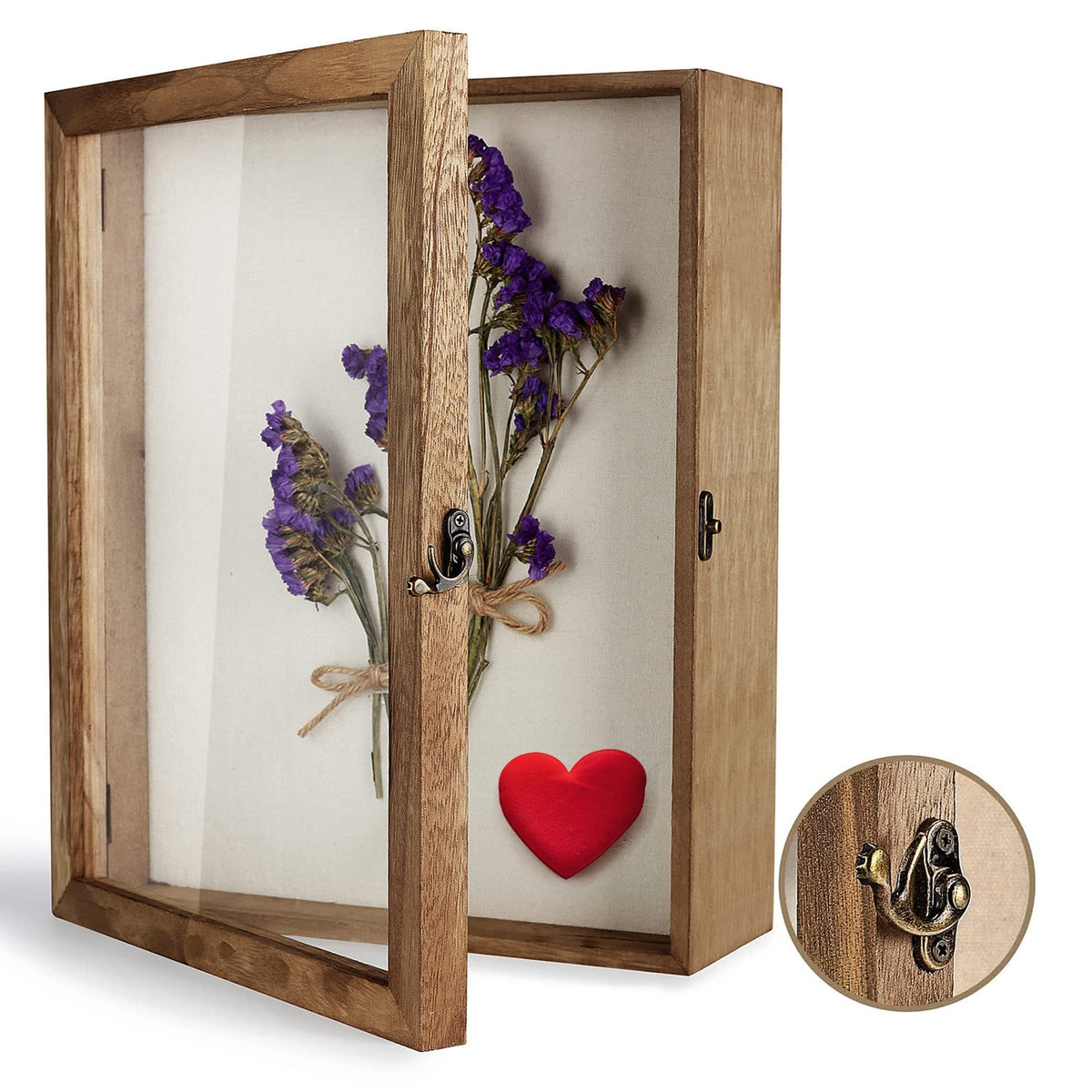 TJ.MOREE Shadow Box front door display for easy access to keepsakes.