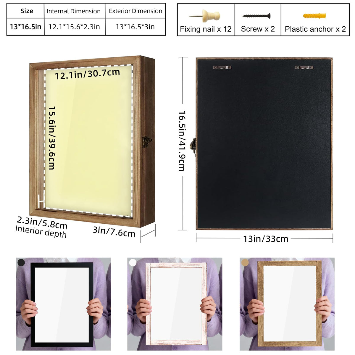TJ.MOREE Shadow Box glass window protects delicate memorabilia while viewing clearly.