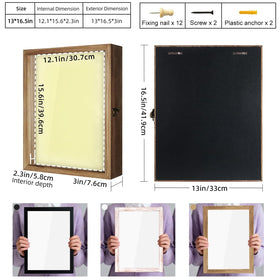 TJ.MOREE Shadow Box glass window protects delicate memorabilia while viewing clearly.