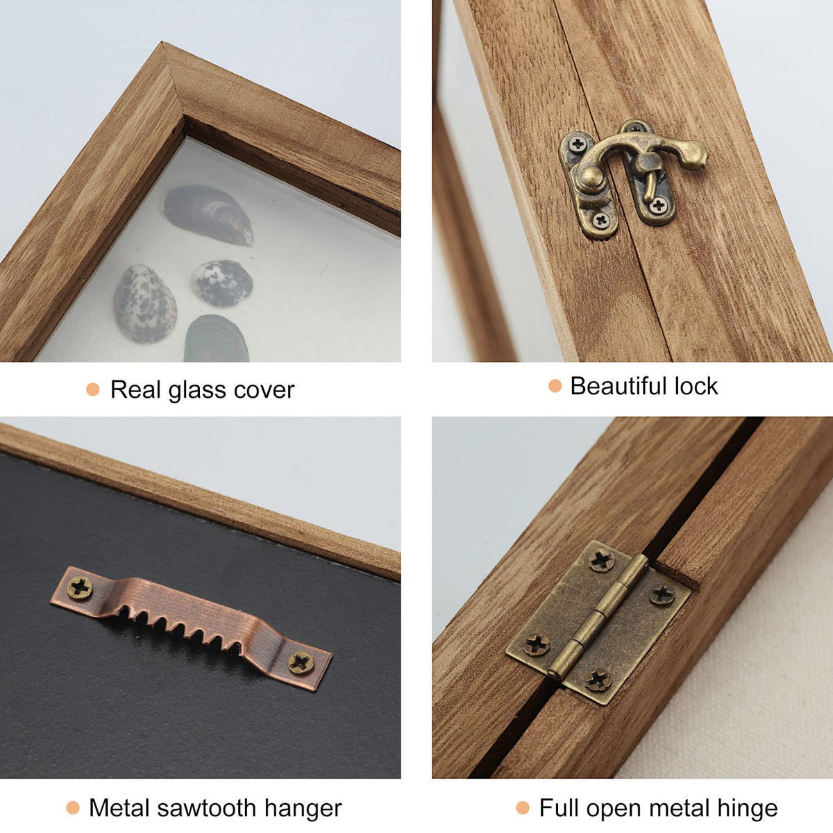 TJ.MOREE Shadow Box two back hooks for easy wall mounting.