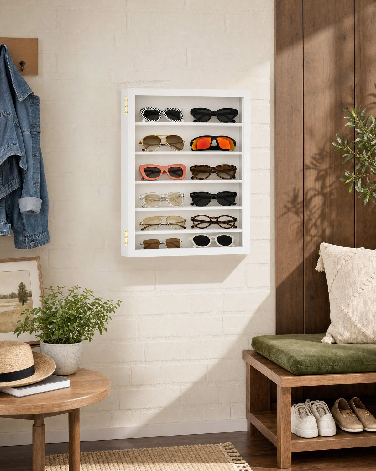 TJ.MOREE white rustic finish suits home and business display.