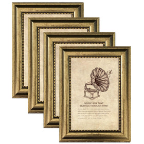 TKYGU 8x10 ornate bronze frame with beaded inlays for wall display.