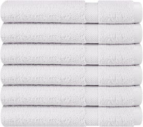 T&L 6-piece towel set, 27x54 inches, white and versatile for home