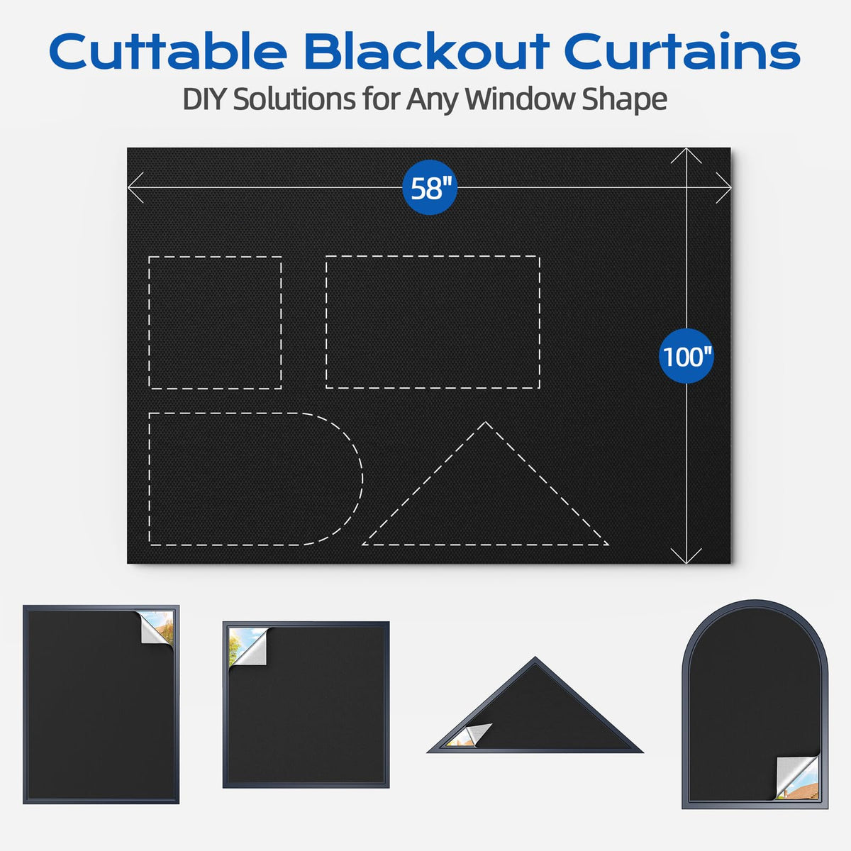 Tlany cuttable blackout shades fit any window size for customizable darkening