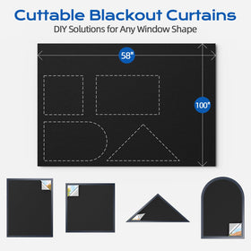 Tlany cuttable blackout shades fit any window size for customizable darkening