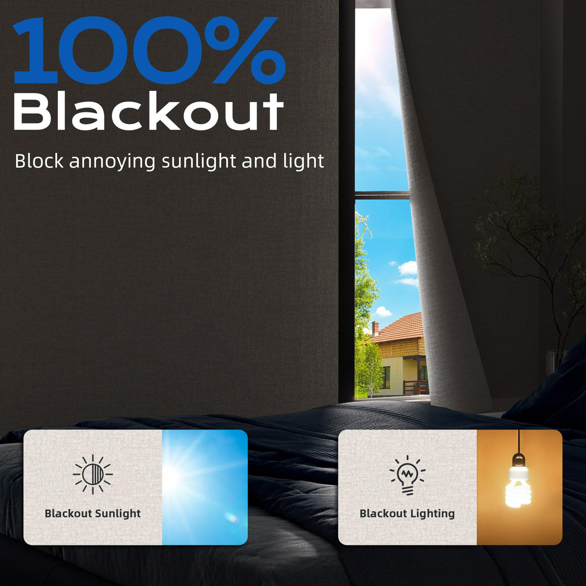 Tlany blackout curtain hooks and loops in action for quick, tool-free installation.