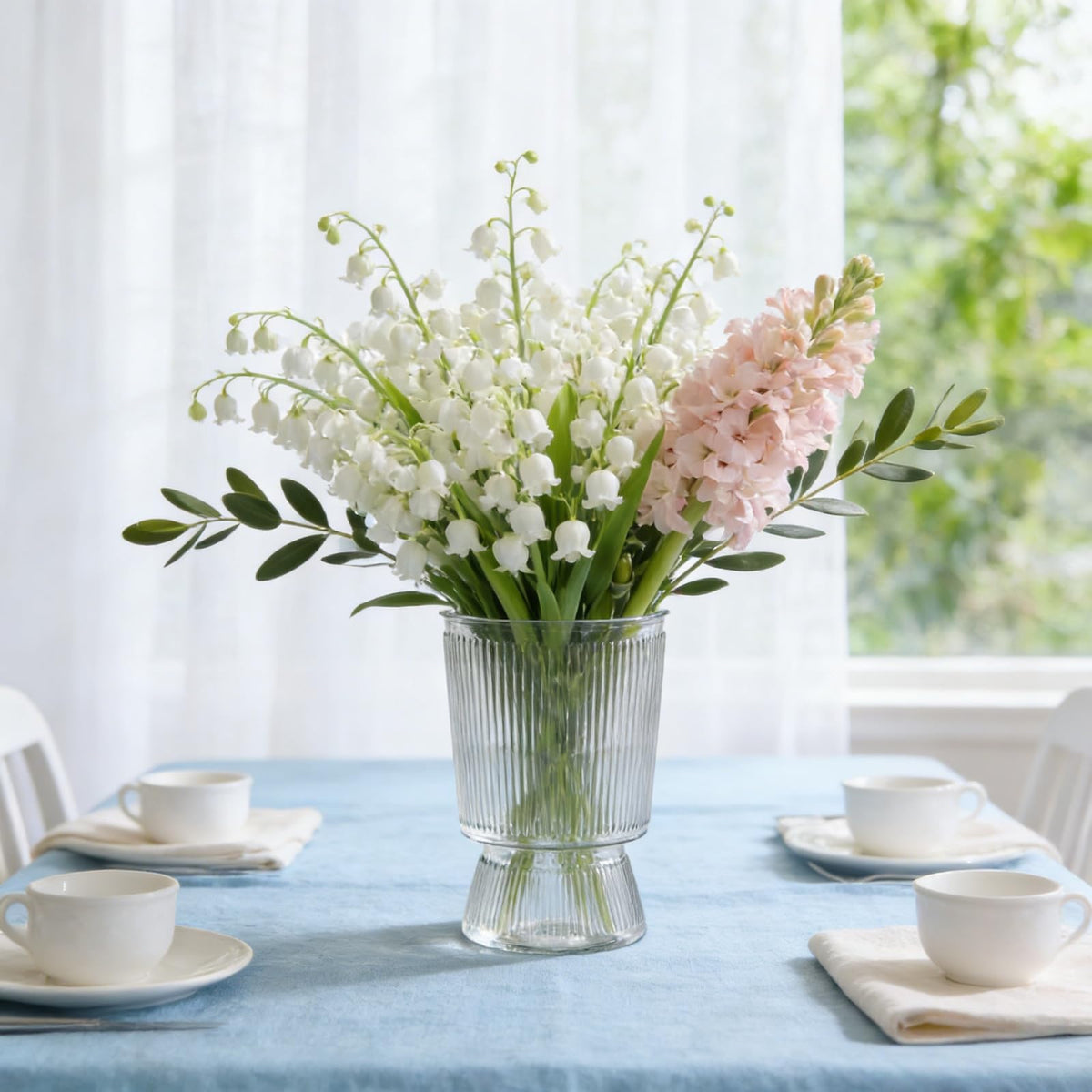 Tlence glass-like look vase made from durable plastic for centerpieces