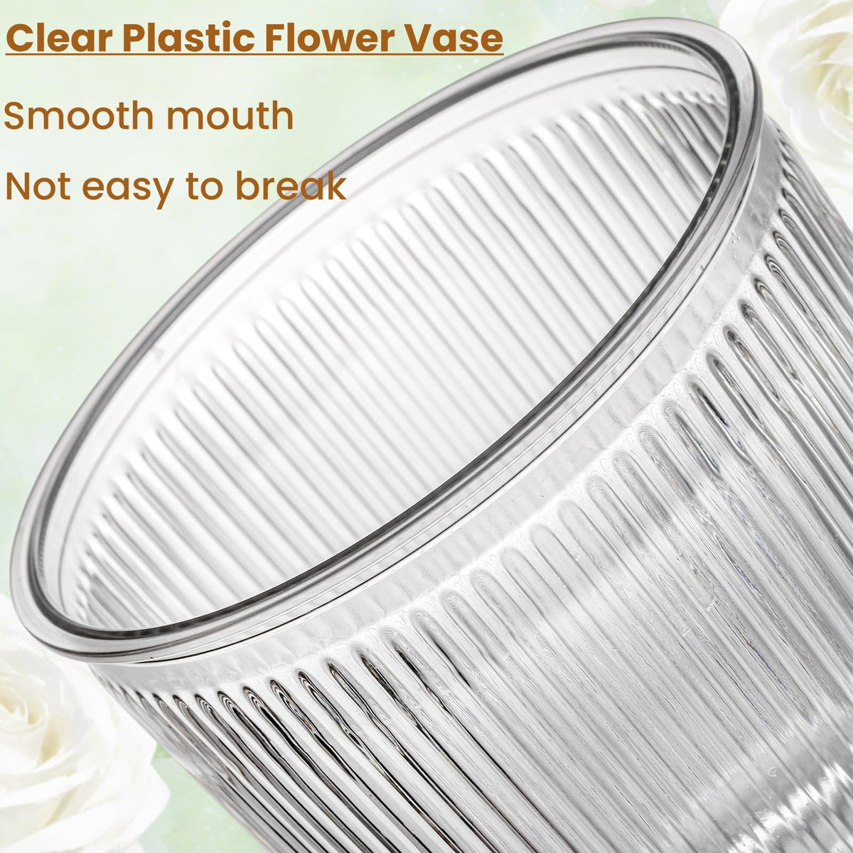 Tlence decorative clear vase with wide opening for easy arrangements