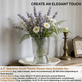 Tlence durable base clear vase for reliable tabletop displays