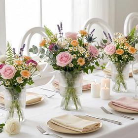 Tlence plastic flower vase designed for tulips and roses display