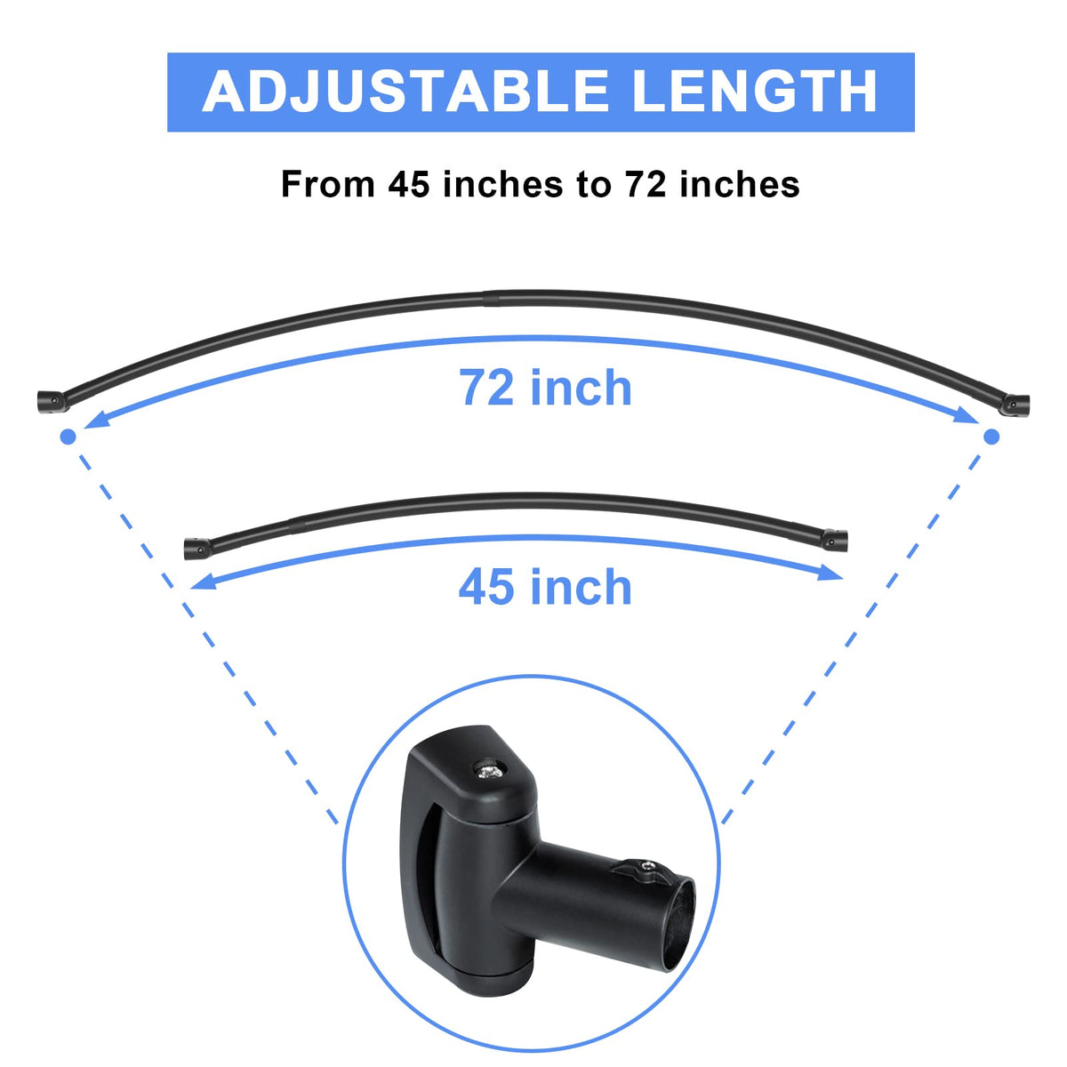 Tlooe curved-rod rustproof-material stands up to humidity and daily use.