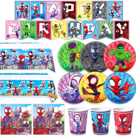 TLTSDWQ birthday party plates and cups set with Spider theme for a lively setup.