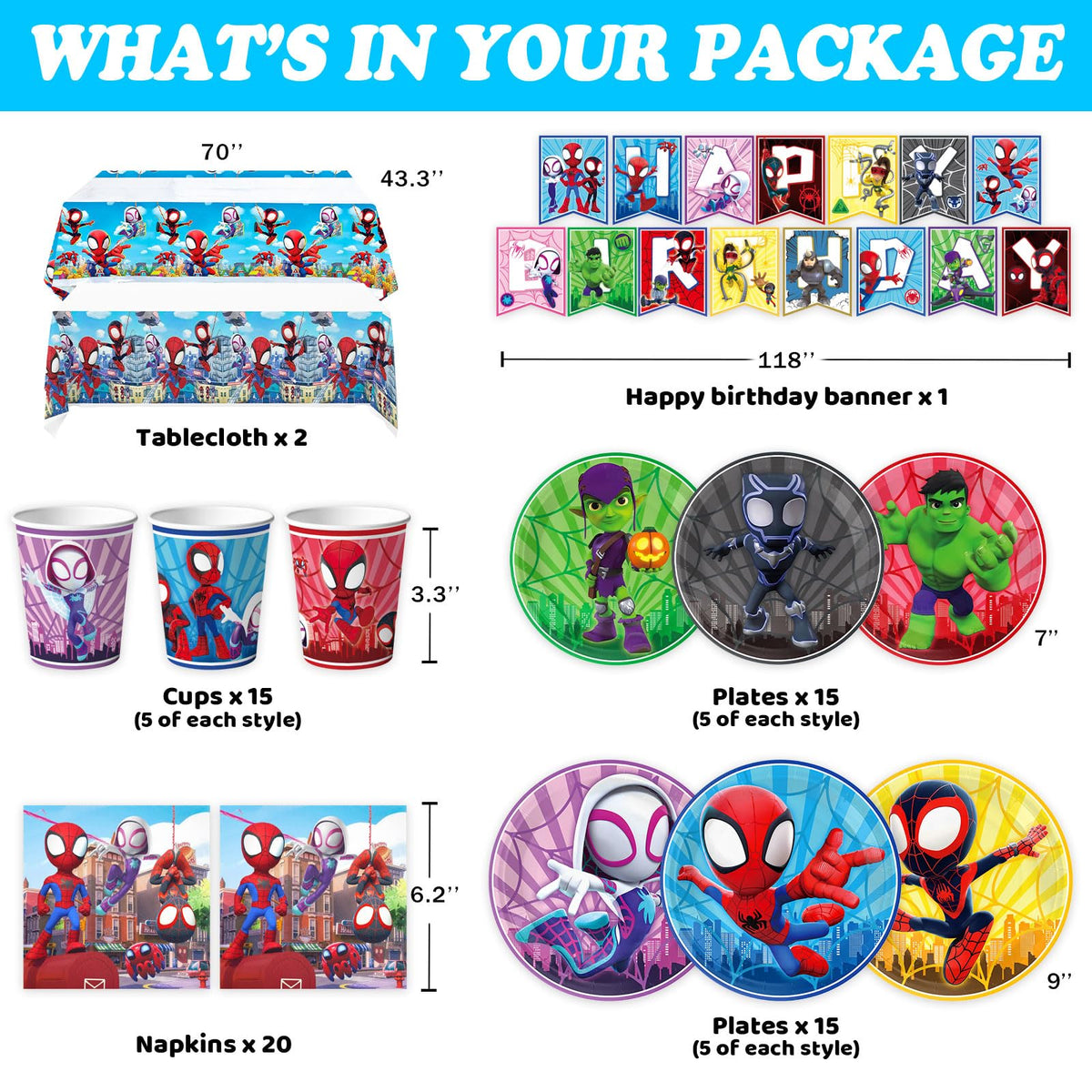 TLTSDWQ banner and tablecloth with Spider theme for an eye-catching backdrop.