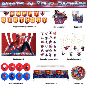 TLTSDWQ spider-themed backdrop creates immersive party scene and photos