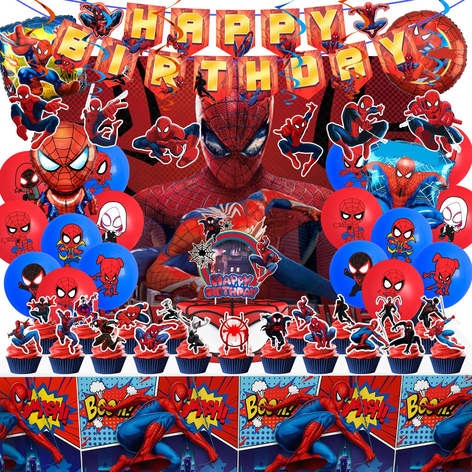 TLTSDWQ spider tablecloth adds color and easy cleanup to a themed party.