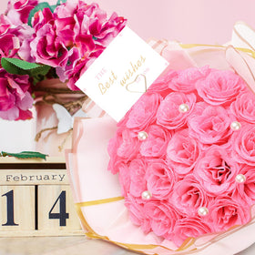 TLY Glitter Roses Bouquet greeting card with heartfelt message