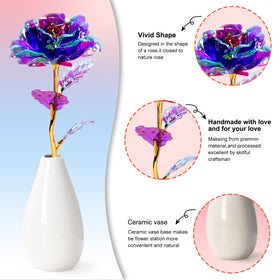 Tmacker artificial rose in vase showcases a lasting keepsake for any celebration