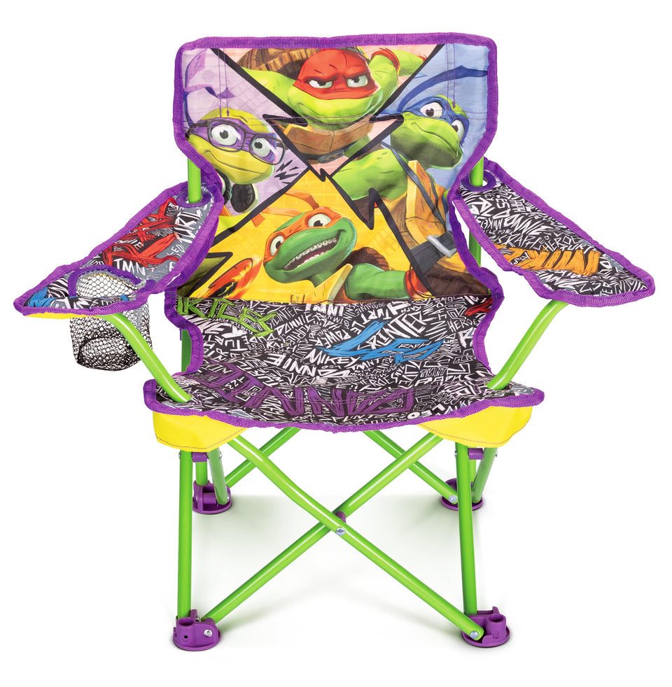 TMNT fold-n-go chair ready for travel with compact carry bag for families