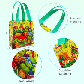 TMNT mini tote bag featuring Donatello artwork, ideal for non-candy Halloween treats.