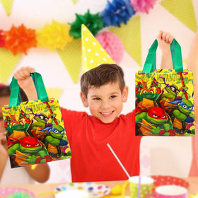 TMNT mini tote bag featuring Michelangelo artwork, ideal for party loot bags and gifts.