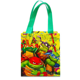 TMNT mini tote bag featuring Raphael artwork, great for party favors and goodie bags.