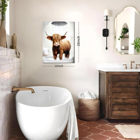 Tmvosn framed cow wall art for bathroom offers ready-to-hang convenience.