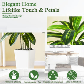 TNGGNT artificial dracaena tree decorative-pebbles, polished finish enhances display.